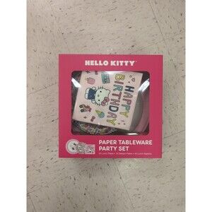 Hello Kitty Sanrio NEW Party Set 16 Lunch & 16 Dessert Paper Plates 40 Napkins